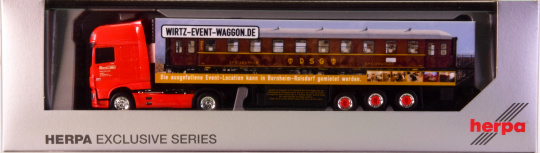 Herpa 928311 (1:87) – DAF XF 105 SSC Sattelzug WIRTZ EVENT WAGGON 