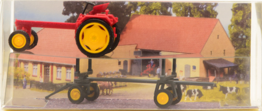 Mehlhose 687-55 (1:87) – Traktor RS-09 rot mit Langholzanhänger 