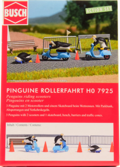 Busch 7925 (H0) – Pinguine  Rollerfahrt mit Zubehör 