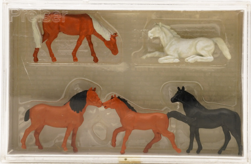 Preiser 14150 – Pferde, 5 Tiere 