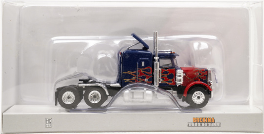 Brekina (1:87) – Peterbilt 359, American Truck, Zugmaschine, Red Flames 