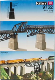 Kibri 9752 (H0) – Bausatz 2 Brücken-Mittelpfeiler, gemauert 