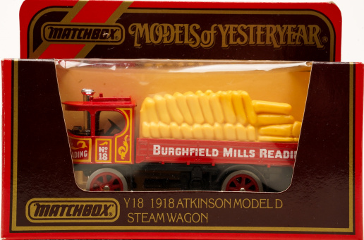 Matchbox Y-18 – Atkinson Dampflastwagen Modell D, Burghfield Mills Reading, 1918 