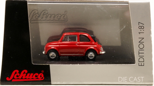 Schuco 45 258 5300 (1:87) – Fiat 500 Faltdach geöffnet, rot 