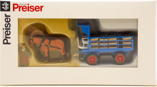 Preiser 30445 (1:87) – Brauereiwagen, Landwehr-Bier, Pferdegespann 