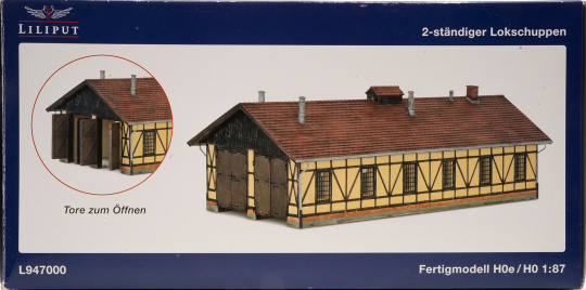 Liliput L947000 (1:87) – Fertigmodell, 2-ständiger Lokschuppen 