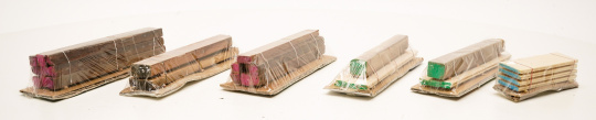 Ladegut (H0) – 6er Set Holzstapel, Echtholz 