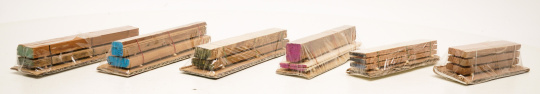 Ladegut (H0) – 6er Set Holzstapel, Echtholz 
