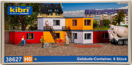 Kibri 38627 (1:87) – Bausatz, Gebäude-Container, 6 Stück 