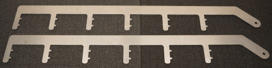Train-Safe HBA-H0-6S – Hängebügel aus Aluminium für Spur H0, Sonderanfertigung bis zu 6 Röhren 