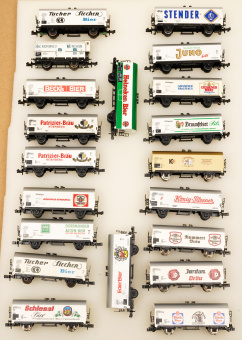 Minitrix – 20-teiliges Bierwagen-Set 