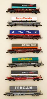 Roco (N) – 8-teiliges Taschenwagen-Set der DB / SBB / NS / ÖBB 