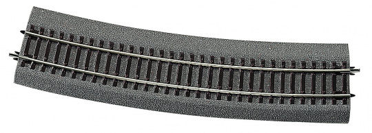 Roco 42528 – 6x Gebogenes Gleis R10, 15° mit Bettung 