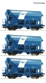 Roco 6600134 – 3-teiliges Schwenkdachwagen-Set Tdns der Firma Duslo 