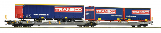 Roco 6600113 – Doppeltaschen-Gelenkwagen T3000e -Transco- der HUPAC 