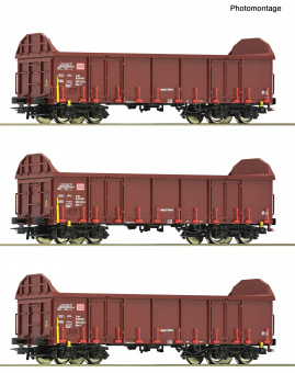 Roco 6600131 – 3-teiliges Wagen-Set Offener Güterwagen Ealos-t der DB AG 
