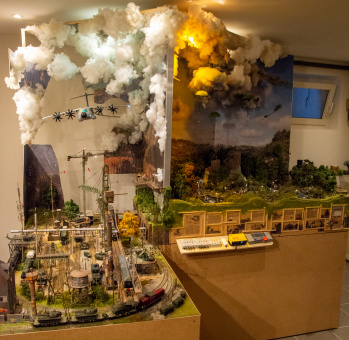 Diorama, ausgestellt auf der Intermodellbau 2021, mit Licht- & Soundfunktionen 