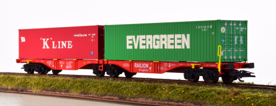 MÄRKLIN 47805 Doppel-Containertragwagen Sggrss 80 beladen 6-achsig #NEU in OVP 